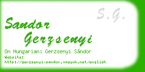 sandor gerzsenyi business card